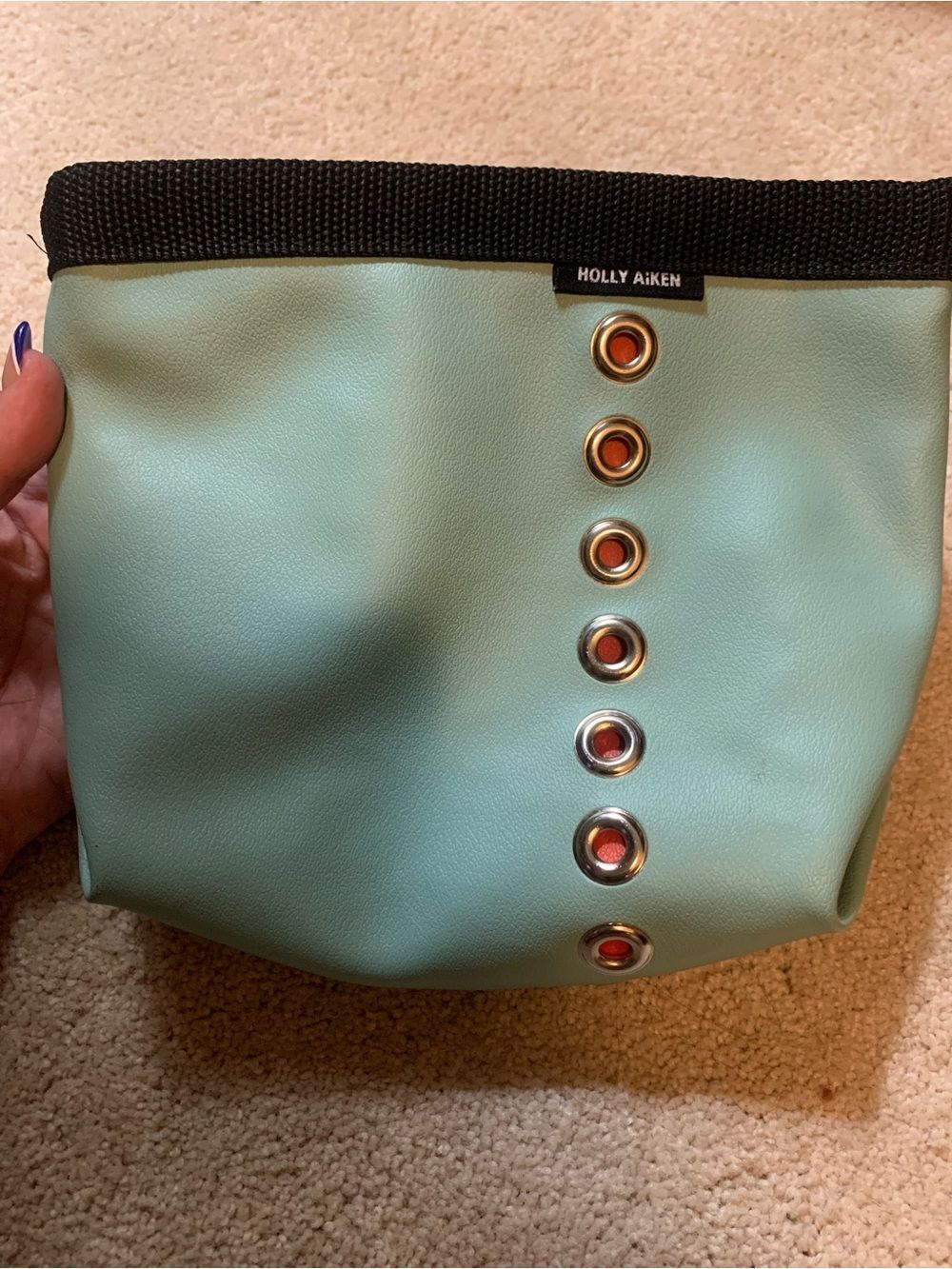 Holly Aiken Mint Green Grommet Cosmetic Pouch